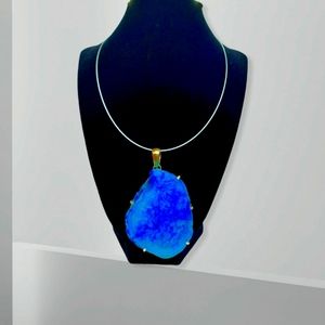 Aqua botswana pendant necklace